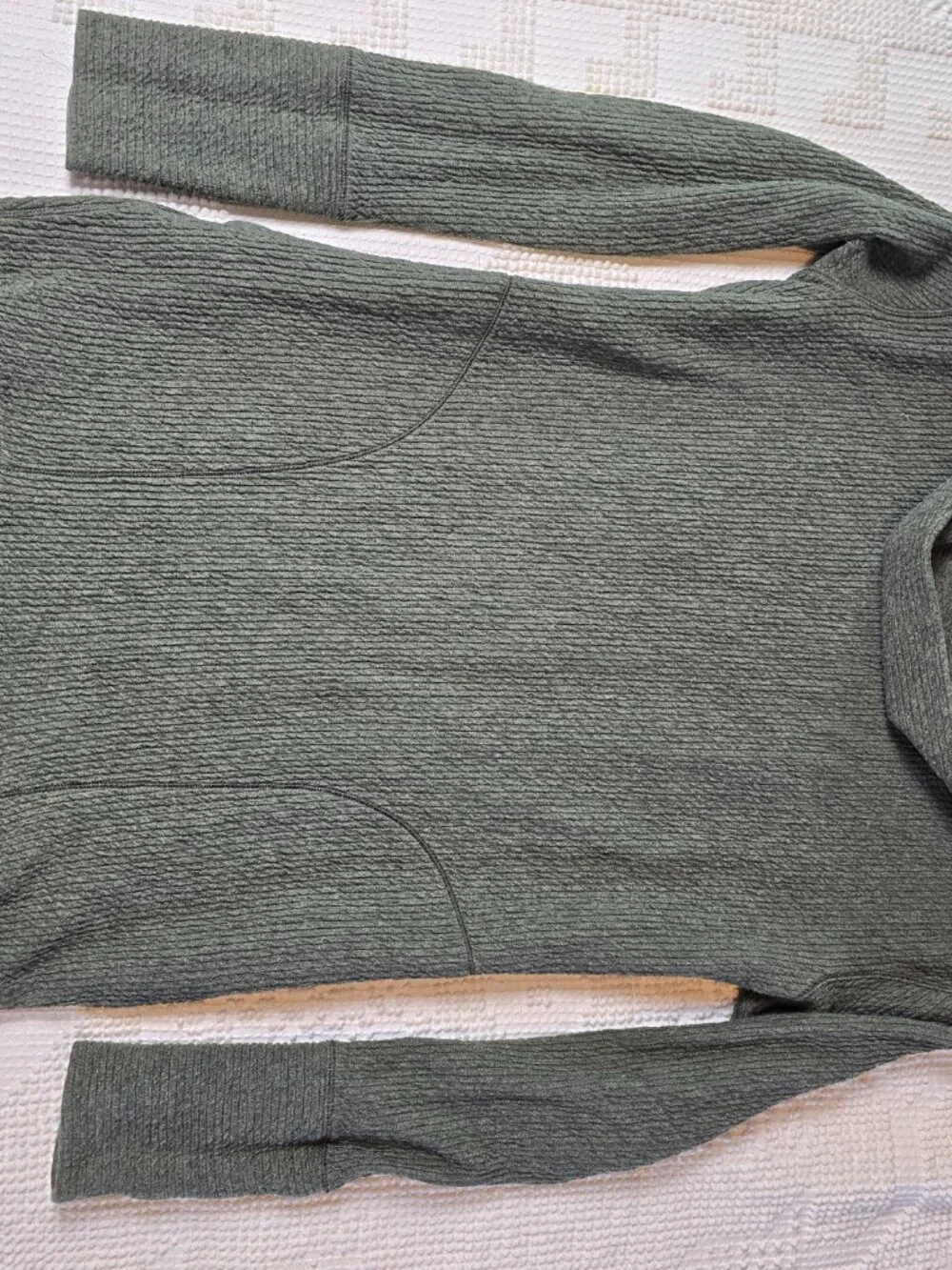 lululemon Women's Green Waffle Knit Cowl Neck Pullover Dress Pockets M